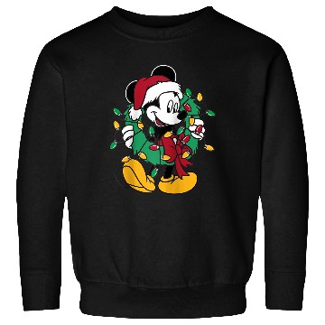 Discover Disney Mickey Mouse Christmas Lights Raglan Baseball Tee Sweatshirts