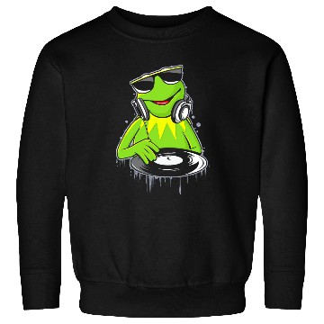Discover Disney The Muppets Kermit  DJ Distressed Logo Sweatshirts