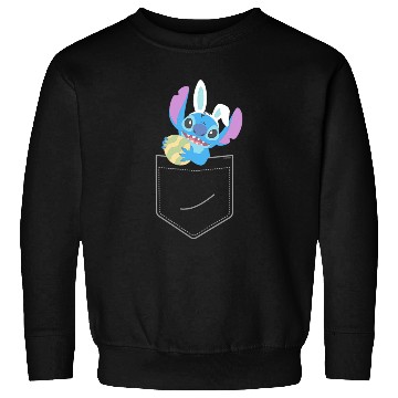 Discover Disney Stitch Easter Egg and Bunny Ears Corner Pocket Art Sweatshirts