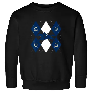 Discover Disney Mickey Mouse Horse Racing Silhouette Argyle Pattern Sweatshirts