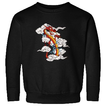 Discover Disney Mulan Chinese New Years Sassy Mushu Clouds Portrait Sweatshirts