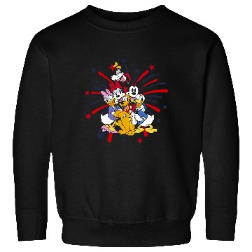 Discover Disney Mickey Classic 4th Of July Fireworks Group Hug Sweatshirts