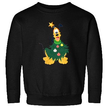 Discover Disney Pluto Holiday Christmas Tree Costume Corner Art Sweatshirts