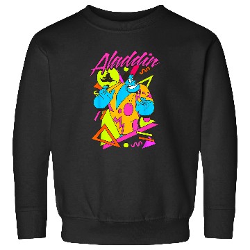 Discover Disney Aladdin Genie Retro Abstract 90's Print Graphic Sweatshirts
