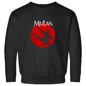 Discover Disney Mulan Silhouette In Action Red Circle Gra Sweatshirts