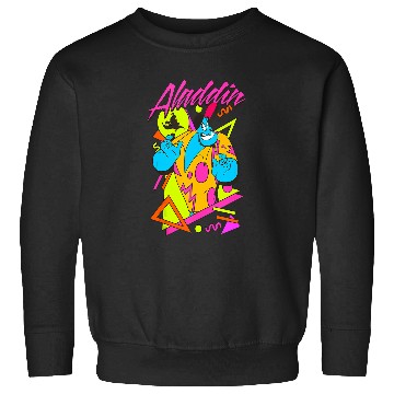 Discover Disney Aladdin Genie 90s Style Neon Portrait Tank Top Sweatshirts