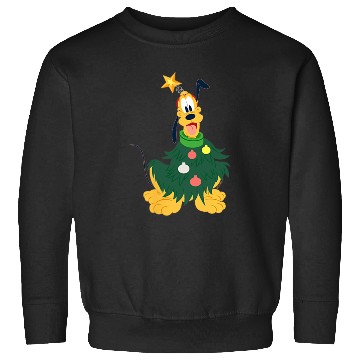 Discover Disney Pluto Holiday Christmas Tree Costume Corner Art Sweatshirts