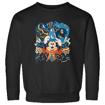 Discover Disney Fantasia Mickey Mouse Sorcerer’s Apprentice Retro Raglan Baseball Tee Sweatshirts
