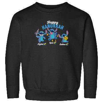 Discover Disney Lilo & Stitch Happy Hanukkah Lights Spin Latkes Sweatshirts