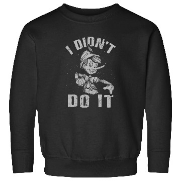 Discover Disney Pinocchio 2022 I Didnt Do It Distressed Logo Sweatshirts