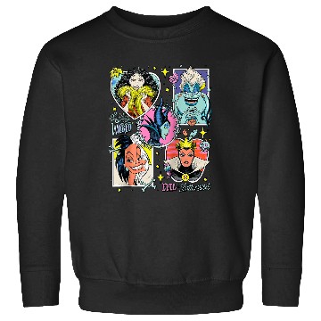 Discover Disney Villains Wonderfully Wicked Colorful Retro Poster Raglan Baseball Tee Sweatshirts