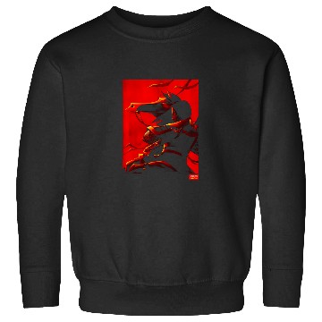 Discover Disney Mulan And Khan Two Tone Red Movie Poster Sweatshirts