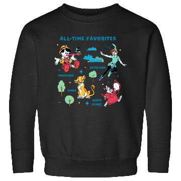Discover Disney Vintage Peter Pan, Pinocchio, Simba & White Rabbit Sweatshirts