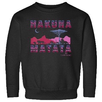 Discover Womens Disney The Lion King Hakuna Matata Moon And Mountains V-Neck Sweatshirts