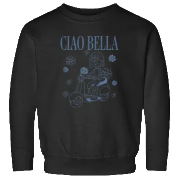 Discover Disney Lizzy Mcguire Ciao Bella Lizzie Outline Logo Sweatshirts