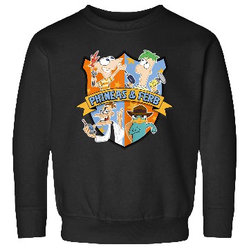 Discover Disney Phineas And Ferb Main Characters Emblem Logo Sweatshirts