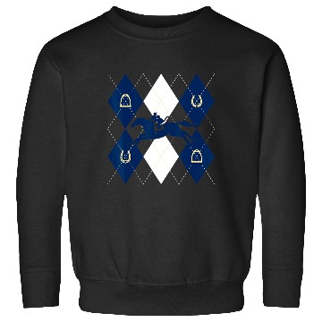 Discover Disney Mickey Mouse Horse Racing Silhouette Argyle Pattern Sweatshirts