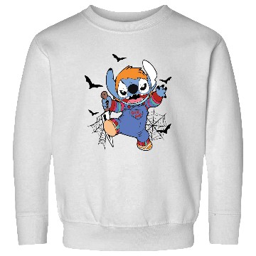 Discover Disney Halloween Chucky Stitch Sweatshirts, Disney Stitch Horror Movie Sweatshirts, Chucky Sweatshirts