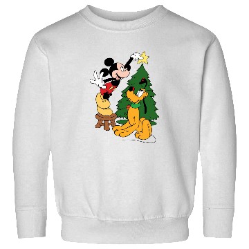 Discover Mickey Mouse And Pluto Christmas Tree Sweatshirts,Christmas Disney Sweatshirts,Pluto Sweatshirts,Mickey Mouse Sweatshirts