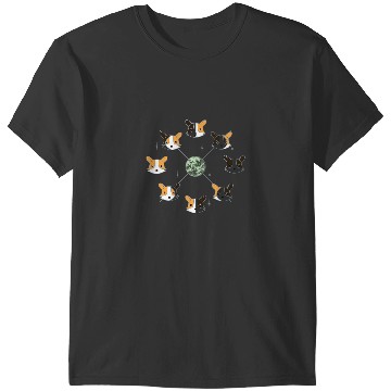 Discover Corgi Moon Phases with Light Green T-Shirts