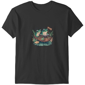 Discover Frog Gift Book Funny Retro Frog Toad Cottagecore Aesthetic Book Lover T-Shirts