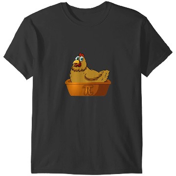 Discover Chicken Poultry Pi Day Math Chicken Pot Pie Funny Geek Nerd Math Farmer Pi T-Shirts