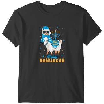Discover Lama Llama Funny Jewish Alpaca Llama Menorah Happy Hanukkah Chanukah T-Shirts