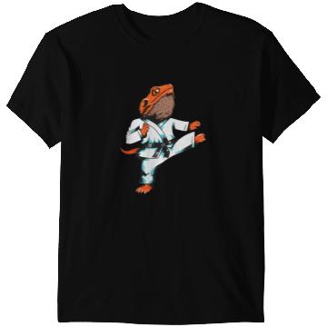 Discover Bearded Dragon Lizard Doing Karate Sport Ninja Chameleon T-Shirts
