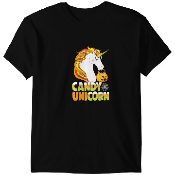 Discover Unicorns candy corn horn pumpkin T-Shirts