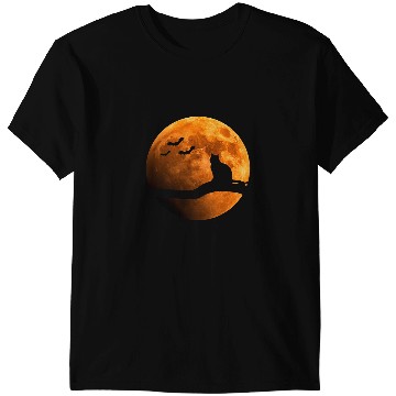 Discover black cats Paws Halloween Orange Full Moon and Bats 2 T-Shirts