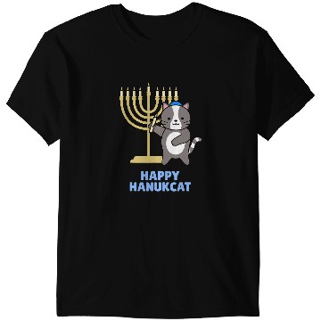 Discover black cats Paws Happy Hanukcat black cats Meowzel Tov Menorah Funny Hanukkah T-Shirts