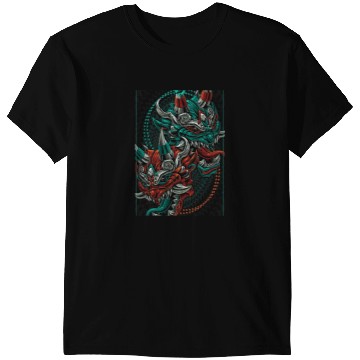 Discover Dragon Animals Dragons Two headed twin devil japanese dragon asian inspired T-Shirts