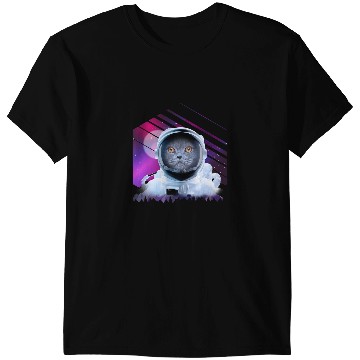 Discover Cat Paws Astronaut Cat Astronomy Galaxy Cat Astronaut T-Shirts