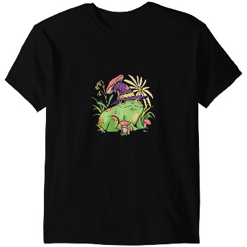 Discover Frog Gift Cottagecore Aesthetic Mushroom Wizard Hat Frog Toad T-Shirts