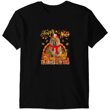 Discover Thanksgiving Chow Chow Wearing Turkey Costume Fall Leaves T-Shirts