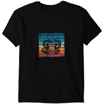 Discover Monkey Lover with Astronauts Helmet Retro Vintage T-Shirts