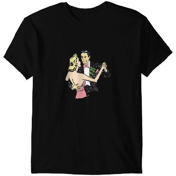 Discover 1940s dancing couple vintages style ballroom distressed PRINT T-Shirts