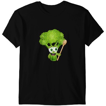 Discover Funny comic broccoli roses with cooking spoon T-Shirts