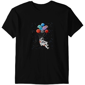 Discover Astronauts Floating Astronaut Balloon Galaxy Futuristic Outer Space T-Shirts