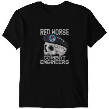 Discover Funny Horse RED HORSE Combat Engineer US Military 2 T-Shirts