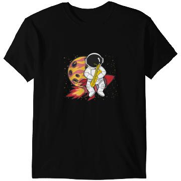 Discover Astronauts Spaceman Playing Saxophone T-Shirts