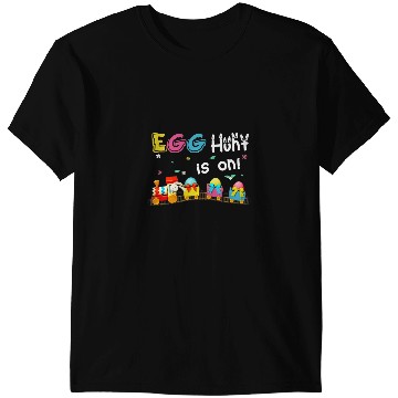 Discover Tractor driving egg hunt is on tractor easter bunny eggs boys kids toddler T-Shirts