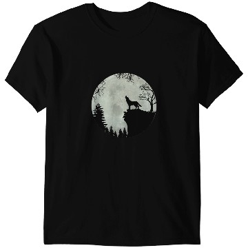 Discover German Shepherd Dog Jault at Full Moon T-Shirts