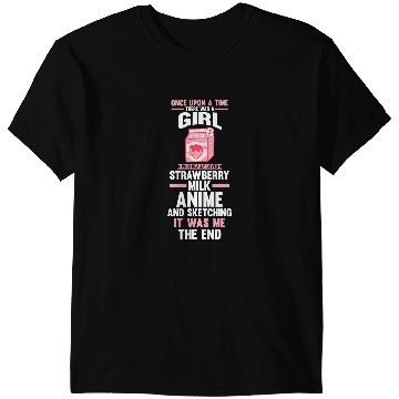 Discover Anime Sketching Strawberry Milk T-Shirts