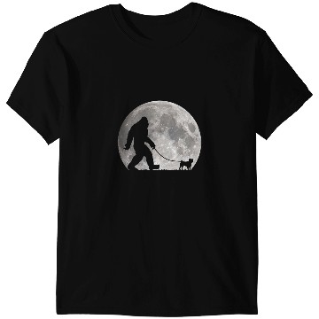 Discover bigfoots Walking Pug Dog Moon Sasquatch T-Shirts