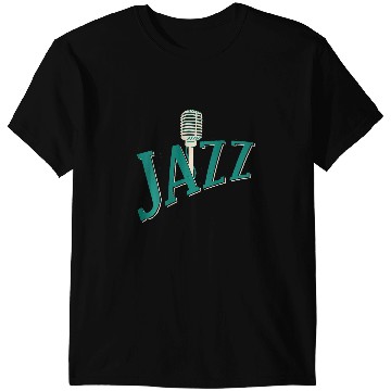 Discover Backprint Jazz Microphone T-Shirts