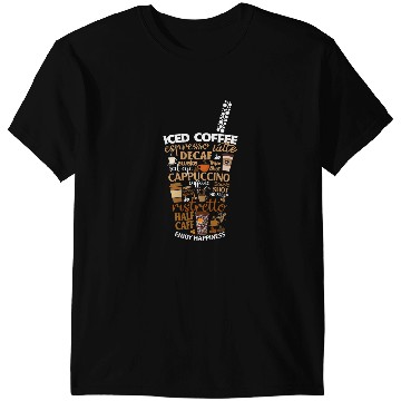 Discover CF Coffee Iced Coffee Cup Coffee Lover But First Coffee Espresso Latte T-Shirts