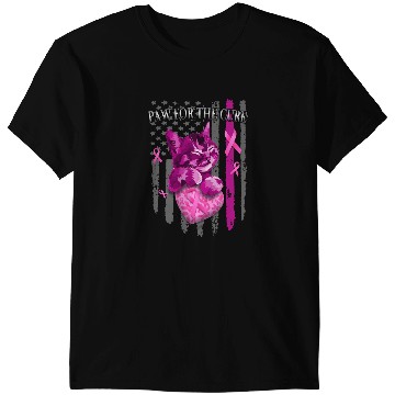 Discover black cats Paws BC Breast Cancer Cat Paw For The Cure T-Shirts