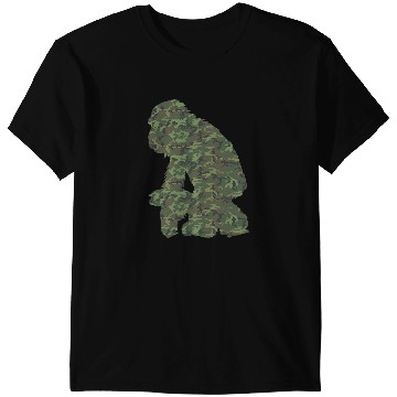 Discover Military Chimpanzee Camo Print US Monkey Veteran Men Gift 4 T-Shirts