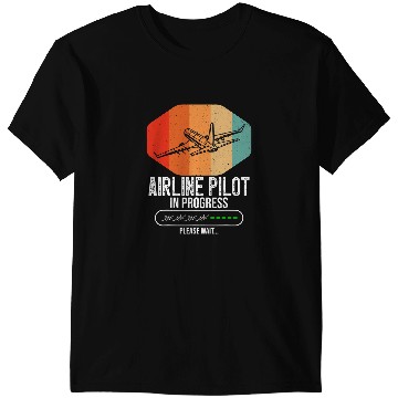 Discover Pilot Job Retro Airline Pilot In Progress Future Airline Pilot T-Shirts
